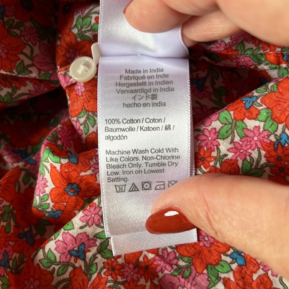 J.Crew Cotton voile tunic cover-up with side ties in brilliant blooms si… - Picture 13 of 14